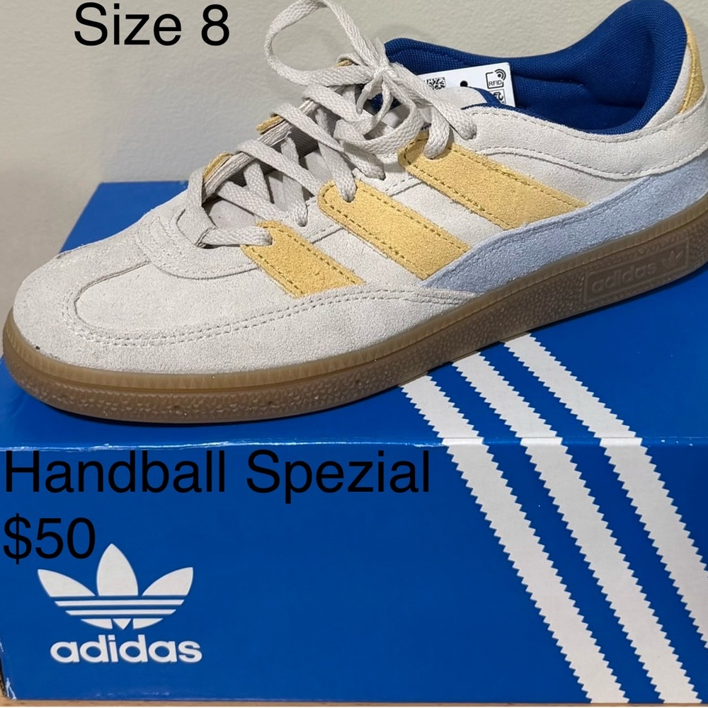 Adidas Handball Spezial - Light Gray and Mustard